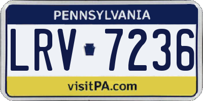 PA license plate LRV7236