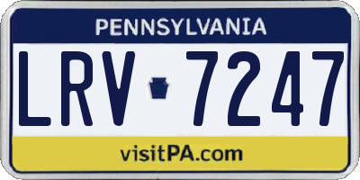 PA license plate LRV7247