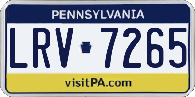 PA license plate LRV7265