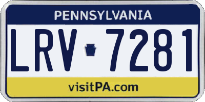 PA license plate LRV7281