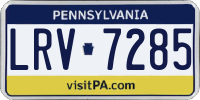PA license plate LRV7285