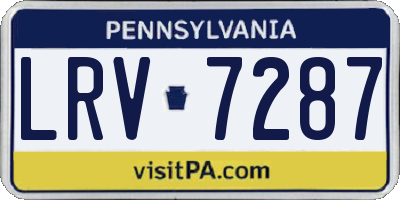 PA license plate LRV7287