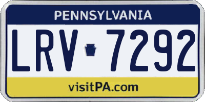 PA license plate LRV7292