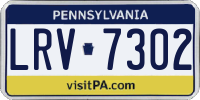 PA license plate LRV7302