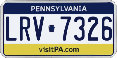 PA license plate LRV7326