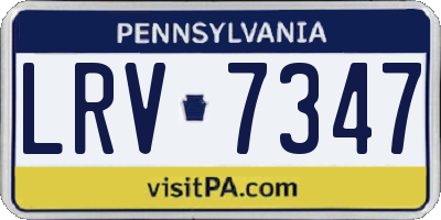 PA license plate LRV7347