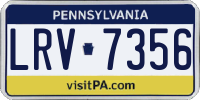 PA license plate LRV7356