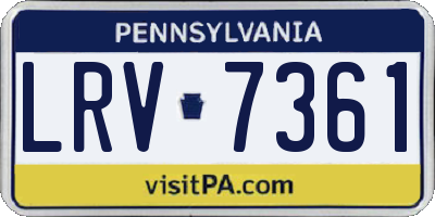 PA license plate LRV7361