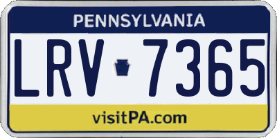 PA license plate LRV7365