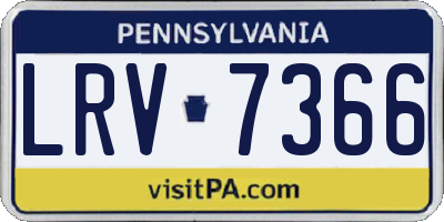 PA license plate LRV7366