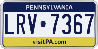 PA license plate LRV7367