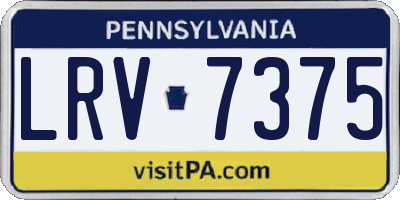 PA license plate LRV7375