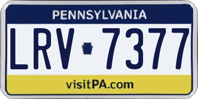 PA license plate LRV7377