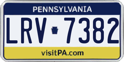 PA license plate LRV7382