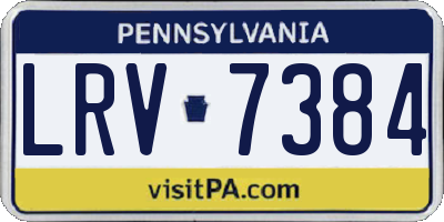 PA license plate LRV7384
