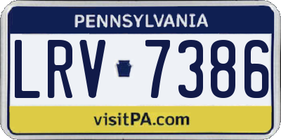 PA license plate LRV7386