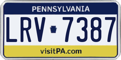 PA license plate LRV7387
