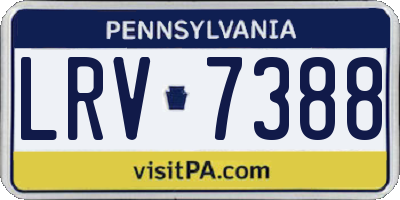 PA license plate LRV7388