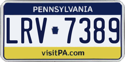 PA license plate LRV7389