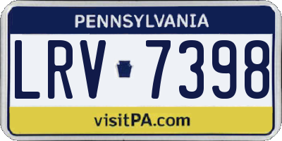 PA license plate LRV7398