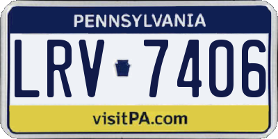 PA license plate LRV7406