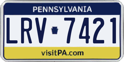 PA license plate LRV7421