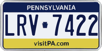 PA license plate LRV7422