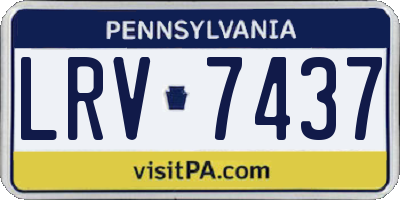PA license plate LRV7437