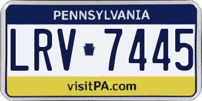 PA license plate LRV7445