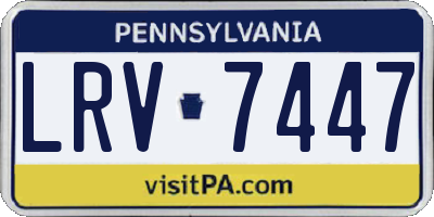 PA license plate LRV7447