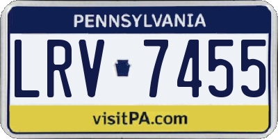 PA license plate LRV7455