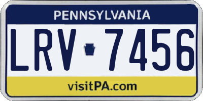 PA license plate LRV7456