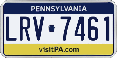 PA license plate LRV7461