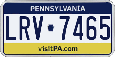 PA license plate LRV7465