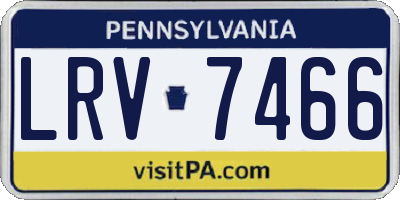 PA license plate LRV7466