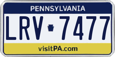 PA license plate LRV7477