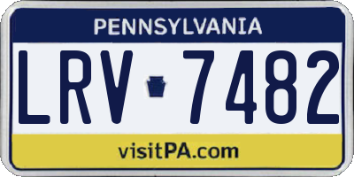 PA license plate LRV7482