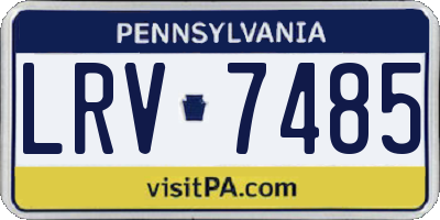 PA license plate LRV7485