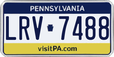 PA license plate LRV7488