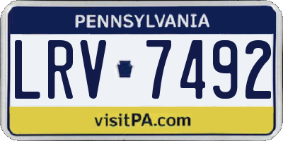 PA license plate LRV7492