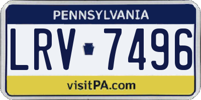 PA license plate LRV7496