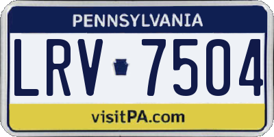 PA license plate LRV7504