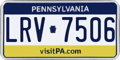 PA license plate LRV7506