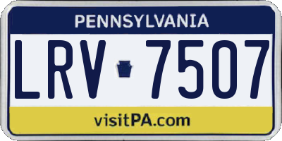 PA license plate LRV7507