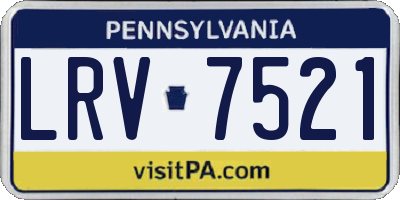 PA license plate LRV7521