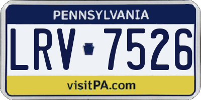 PA license plate LRV7526