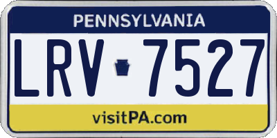 PA license plate LRV7527
