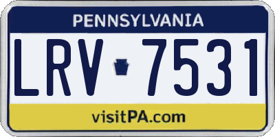 PA license plate LRV7531