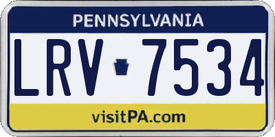 PA license plate LRV7534