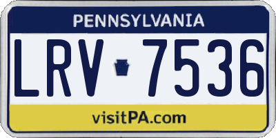 PA license plate LRV7536
